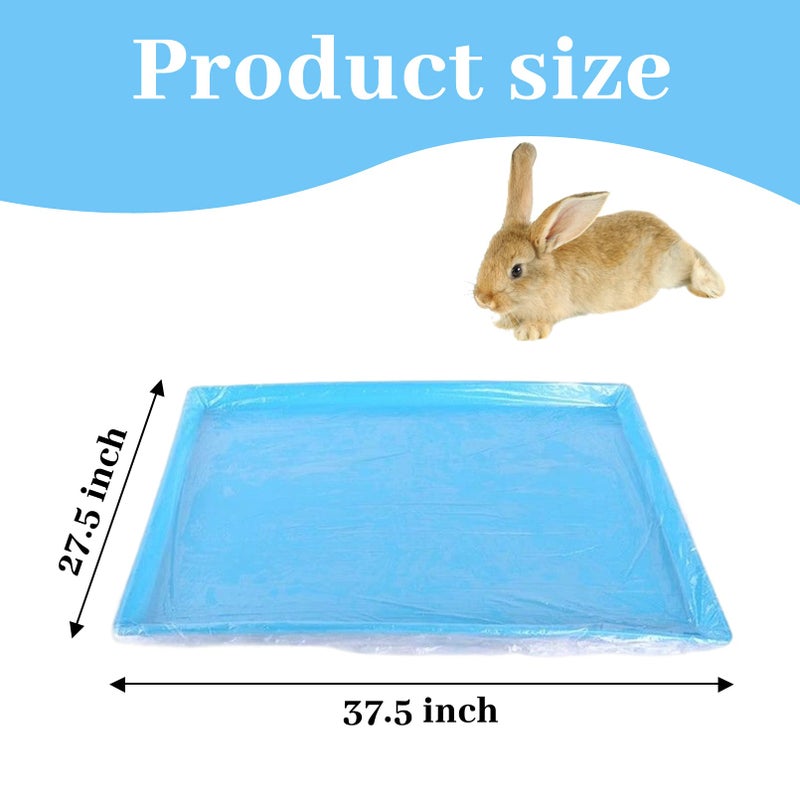 kathson 100 pcs Rabbit Cage Liners Disposable Large Plastic Mat Films for Bunny Guinea Pigs Chinchillas Rats Hamsters Hedgehogs and Other Small Animals 37"Ã—27" - Image 2